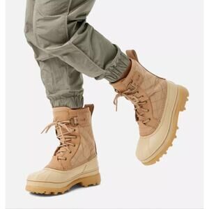 Sorel Sz 10 Canoe/Beige Caribou Royal Waterproof Boots Insulated Lace Up M2-2